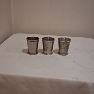 Set of Three Vintage Silver Plated Mint Julep Cups